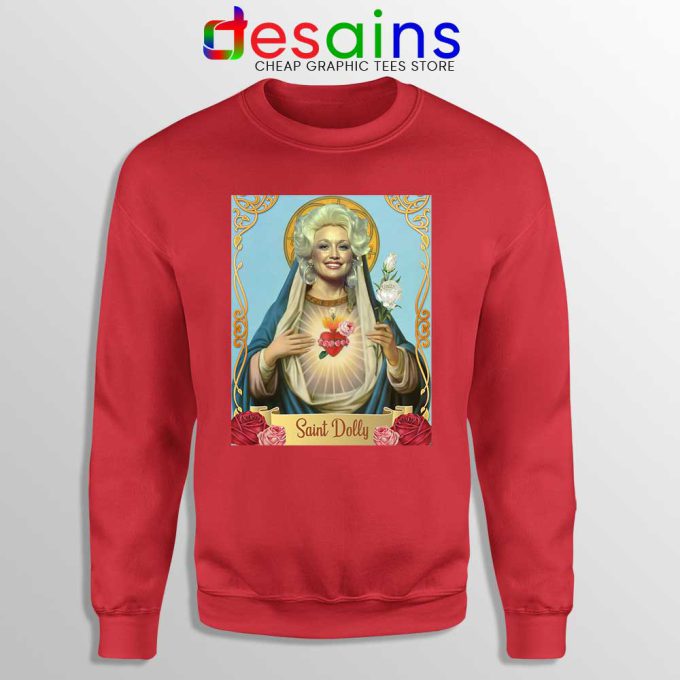 Saint Dolly Parton Red Sweatshirt American Singer Sweaters