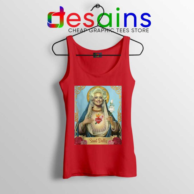 Saint Dolly Parton Red Tank Top American Singer Tops S-3XL