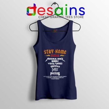 Stay Home Festival Navy Tank Top Social Distancing Covid-19 Tops S-3XL