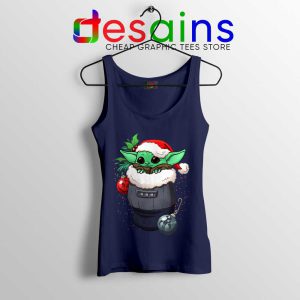 Stocking Stuffer Baby Yoda Navy Tank Top Star Wars Christmas Tops