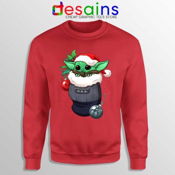 Stocking Stuffer Baby Yoda Red Sweatshirt Star Wars Christmas