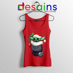 Stocking Stuffer Baby Yoda Red Tank Top Star Wars Christmas Tops