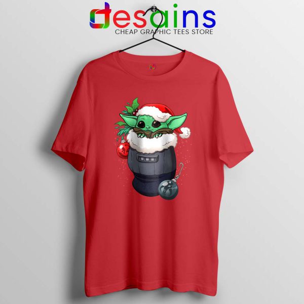 Stocking Stuffer Baby Yoda Red Tshirt Star Wars Christmas Tees