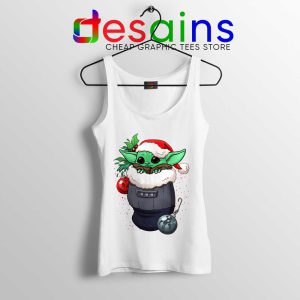 Stocking Stuffer Baby Yoda White Tank Top Star Wars Christmas Tops