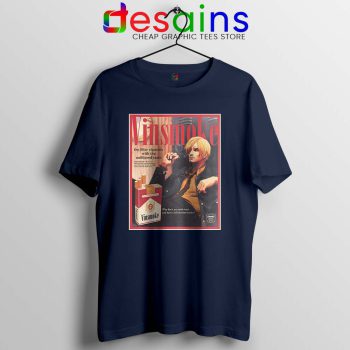Vinsmoke Sanji Vintage Navy Tshirt One Piece Smoke Tees Manga