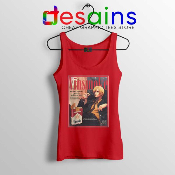 Vinsmoke Sanji Vintage Red Tank Top One Piece Smoke Tops Manga