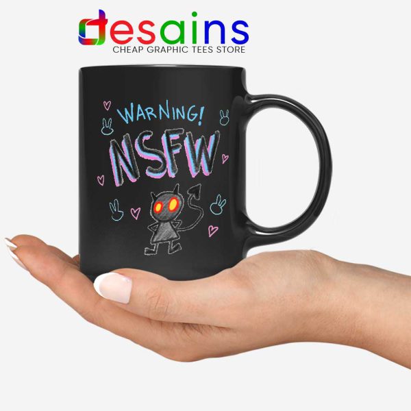 Warning NSFW Black Mug Not Safe For Work Kawaii Girl Coffee Mugs