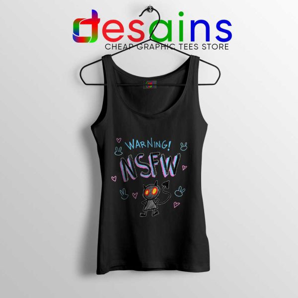 Warning NSFW Black Tank Top Not Safe For Work Kawaii Tops