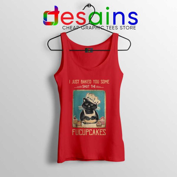 Black Cat Vintage Red Tank Top Shut The Fucupcakes Tops