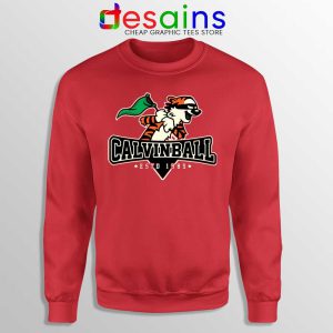 Calvin Ball Red Sweatshirt Calvin and Hobbes MLB Sweaters