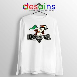 Calvin Ball White Long Sleeve Tee Calvin Hobbes Baseball T-shirts