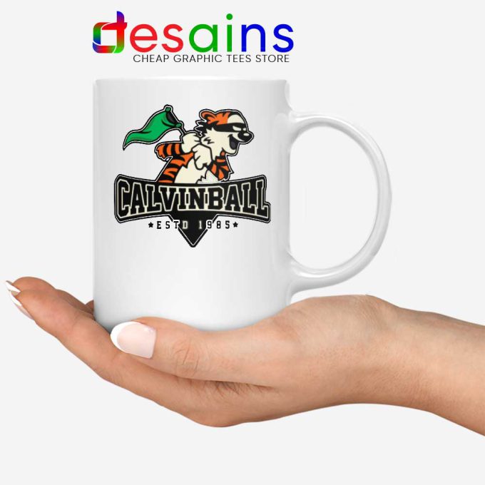 Calvinball White Mug Calvin and Hobbes Baseball League Coffee Mugs