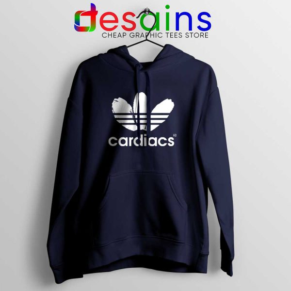 Cardiacs Three Stripes Navy Hoodie Rock Band Adidas Jacket