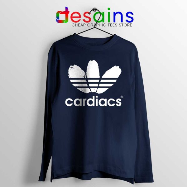 Cardiacs Three Stripes Navy Long Sleeve Tee Rock Band T-shirts