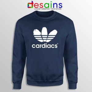 Cardiacs Three Stripes Navy Sweatshirt Rock Band Adidas Sweaters