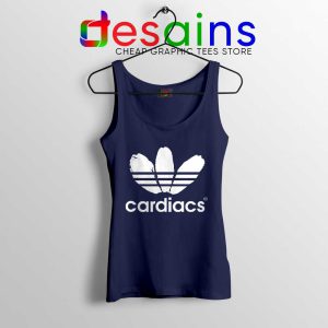 Cardiacs Three Stripes Navy Tank Top Rock Band Tops Adidas