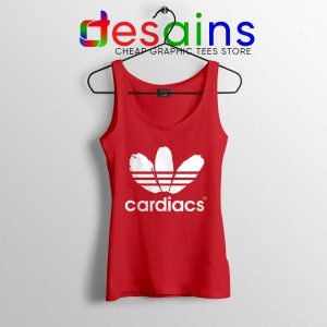 Cardiacs Three Stripes Red Tank Top Rock Band Tops Adidas