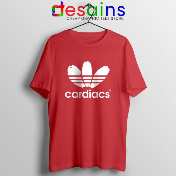 Cardiacs Three Stripes Red Tshirt Rock Band Tee Shirts Adidas