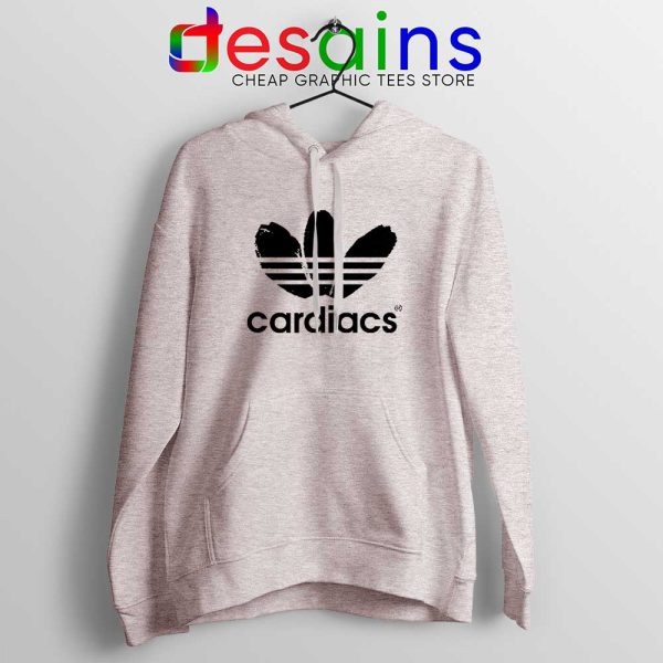 Cardiacs Three Stripes Sport Grey Hoodie Rock Band Adidas Jacket