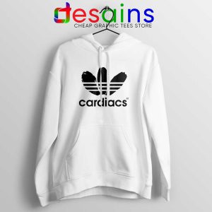 Cardiacs Three Stripes White Hoodie Rock Band Adidas Jacket