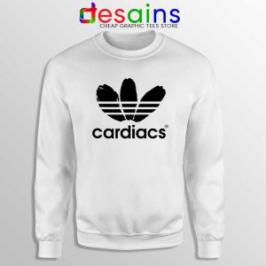 Cardiacs Three Stripes White Sweatshirt Rock Band Adidas Sweaters