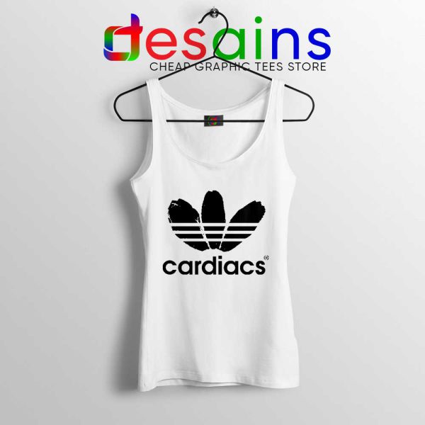 Cardiacs Three Stripes White Tank Top Rock Band Tops Adidas