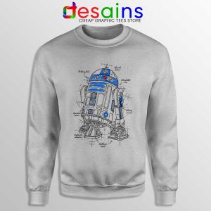 Droid Star Wars Blue Sport Grey Sweatshirt Astromech Droid BB-8