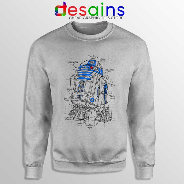 Droid Star Wars Blue Sport Grey Sweatshirt Astromech Droid BB-8