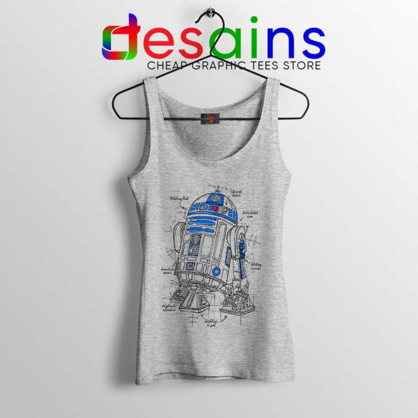 Droid Star Wars Blue Sport Grey Tank Top Astromech Droid BB-8 Tops