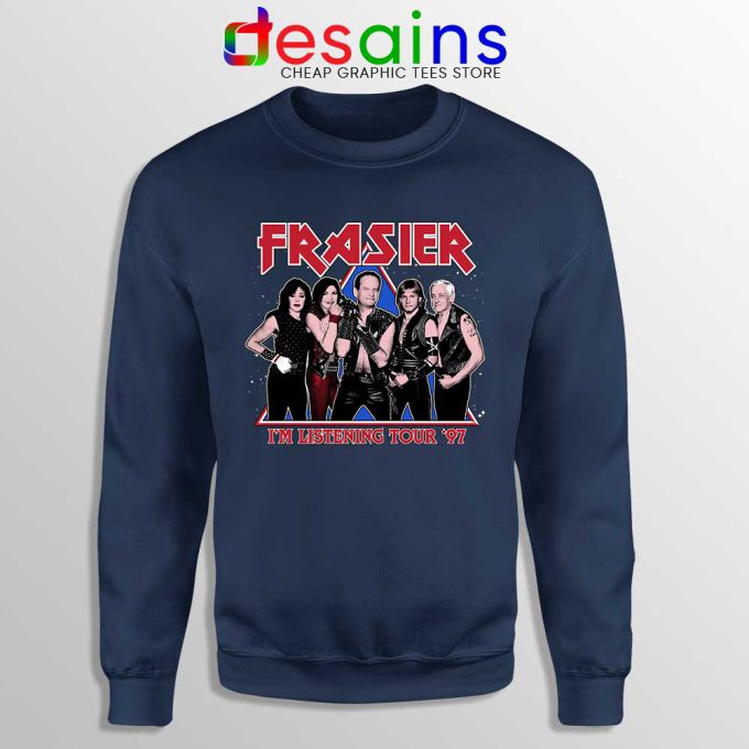 Frasier Sitcom Kiss Navy Sweatshirt Worldwide Tour 97 Sweaters