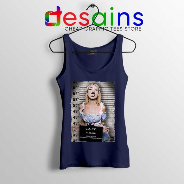 Hot Sexy Alice Mugshot Navy Tank Top LSD MDMA DMT Xtc Trippy