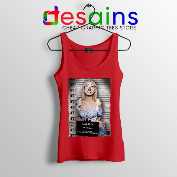 Hot Sexy Alice Mugshot Red Tank Top LSD MDMA DMT Xtc Trippy