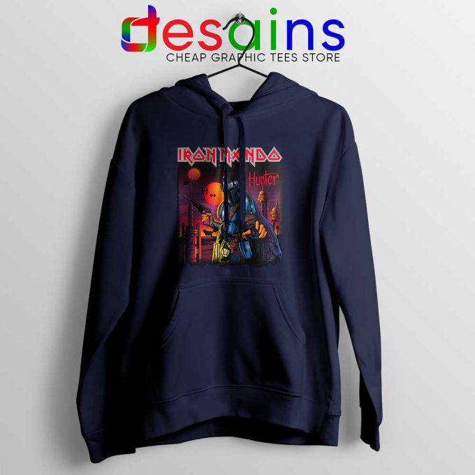 Iron Maiden Mando Navy Hoodie The Mandalorian Band Jacket