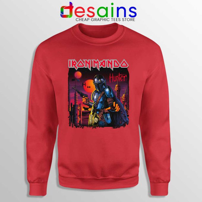 Iron Maiden Mando Red Sweatshirt The Mandalorian Band Sweaters