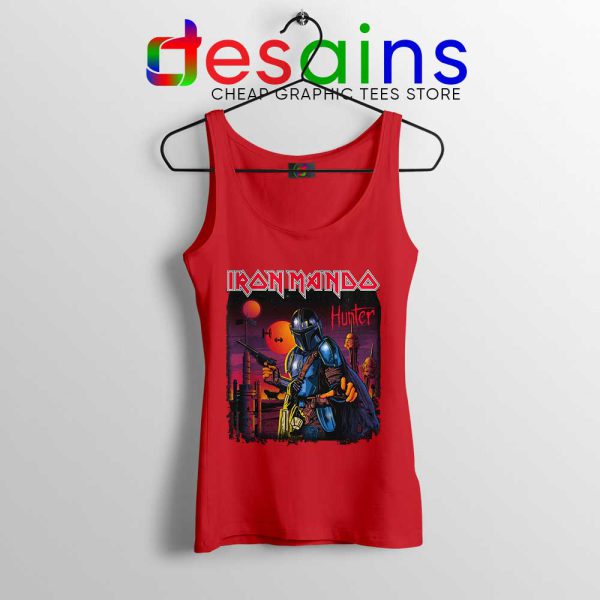 Iron Maiden Mando Red Tank Top The Mandalorian Band Tops