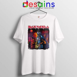 Iron Maiden Mando White Tshirt The Mandalorian Band Tee Shirts
