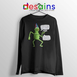 Kermit The Frog Black Long Sleeve Tee Yer A Wizard T-shirts