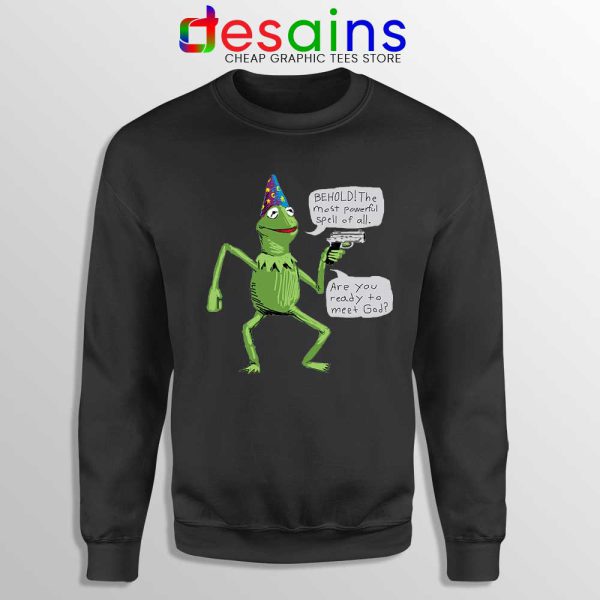 Kermit The Frog Black Sweatshirt Yer A Wizard Sweaters