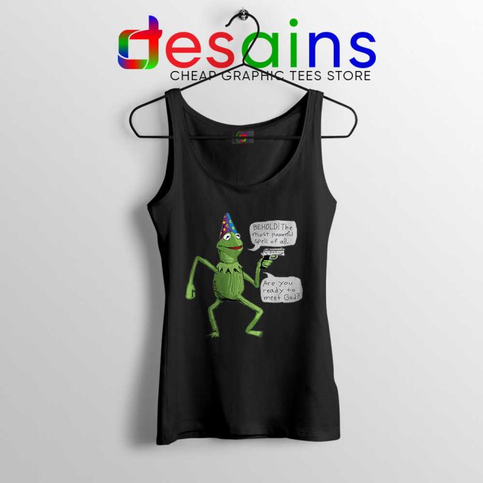Kermit The Frog Black Tank Top Yer A Wizard Tops Size S-3XL