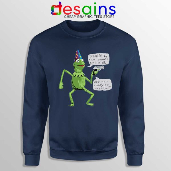Kermit The Frog Navy Sweatshirt Yer A Wizard Sweaters