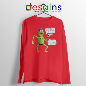Kermit The Frog Red Long Sleeve Tee Yer A Wizard T-shirts