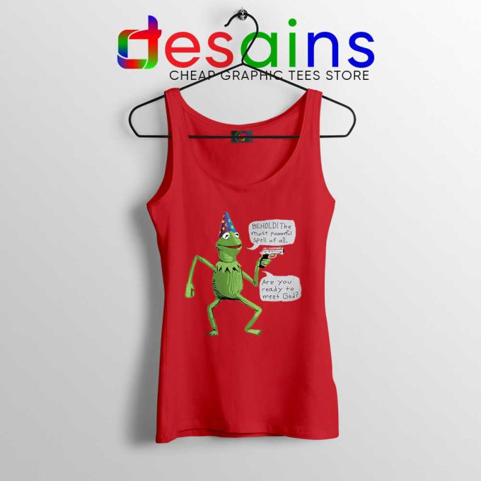 Kermit The Frog Red Tank Top Yer A Wizard Tops Size S-3XL