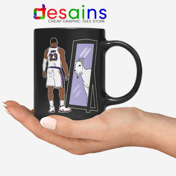 LeBron James Mirror GOAT Black Mug Los Angeles Lakers Coffee Mugs