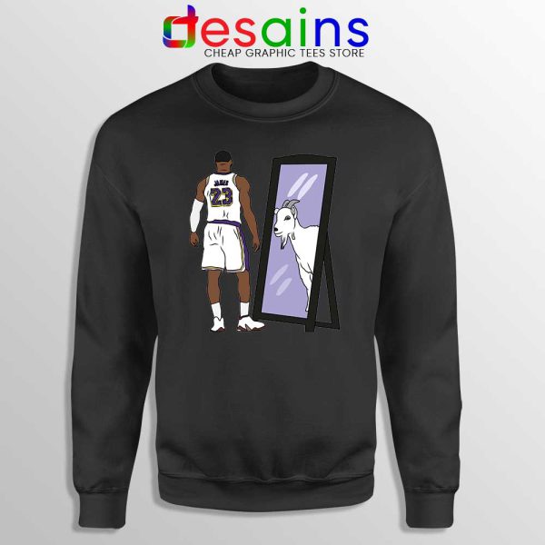 LeBron James Mirror GOAT Black Sweatshirt Los Angeles Lakers Sweaters