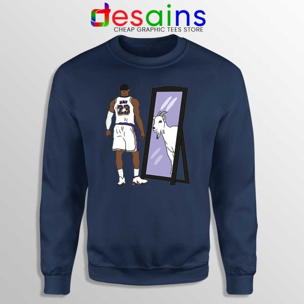 LeBron James Mirror GOAT Navy Sweatshirt Los Angeles Lakers Sweaters