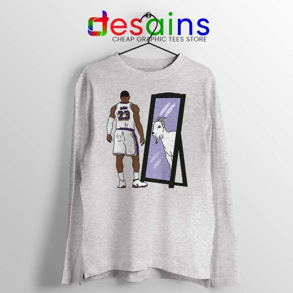 LeBron James Mirror GOAT Sport Grey Long Sleeve Tee Los Angeles Lakers