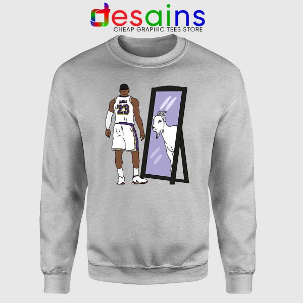 LeBron James Mirror GOAT Sport Grey Sweatshirt Los Angeles Lakers Sweaters