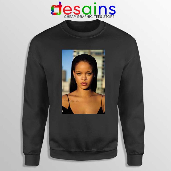 Rihanna The Fenty Face Black Sweatshirt Makeup Line Celebrity