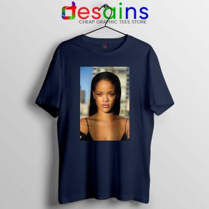 Rihanna The Fenty Face Navy Tshirt Makeup Line Celebrity Tees