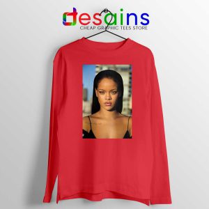 Rihanna The Fenty Face Red Long Sleeve Tee Makeup Line Celebrity